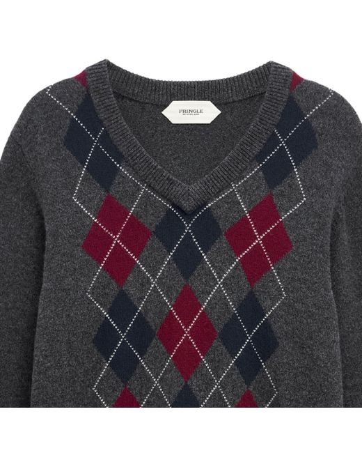 Pringle of Scotland Blue Argyle Jumper for men