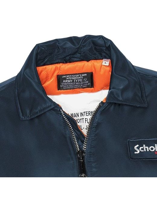 Schott Nyc Blue Cwu 90's Fit Bomber Jacket for men