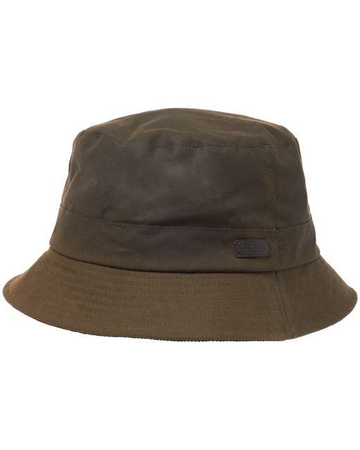 Barbour Green Devon Sports Waxed Cotton Bucket Hat for men