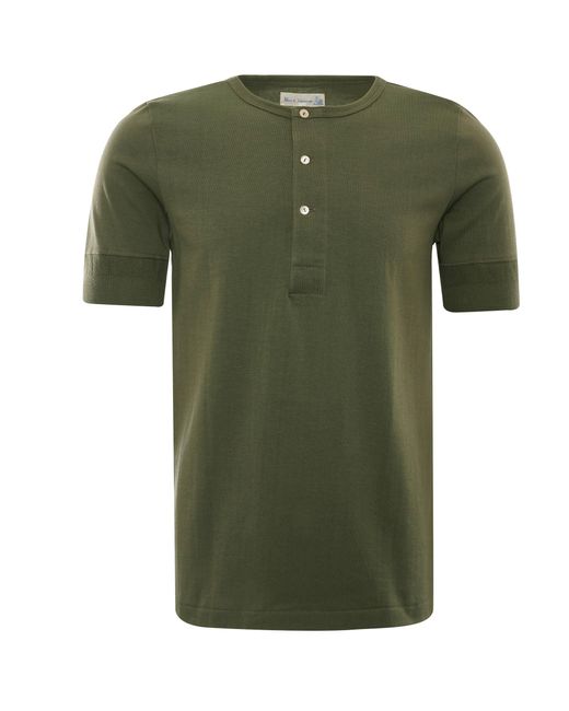 Merz B. Schwanen Green Henley T-shirt for men