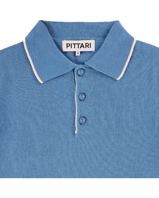 Pittari Blue Short Sleeve Polo Tipping for men