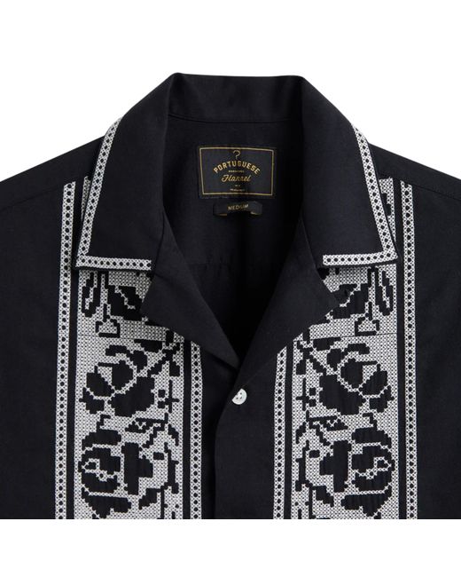 Portuguese Flannel Black Cross Stich Shirt for men
