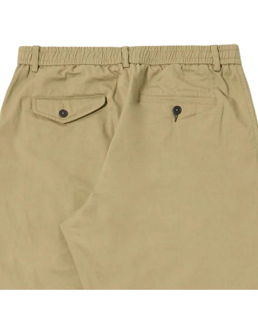 Universal Works Green Twill Pleated Track Pant for men