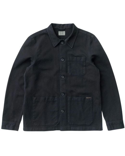 Nudie Jeans Black Barney Worker Jacket for men