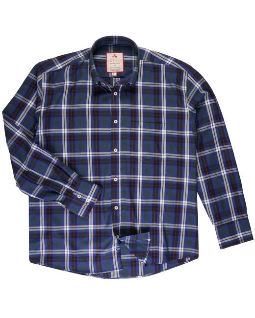 real hoxton Blue Long Sleeve Shirt for men