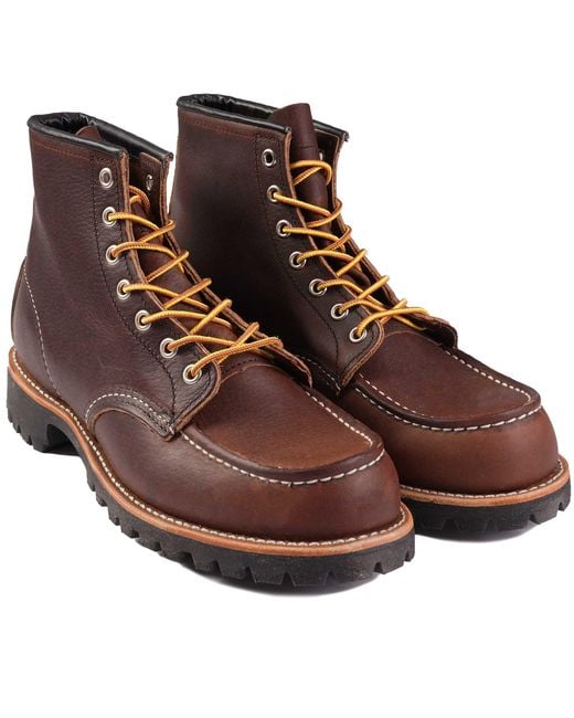 Red Wing Brown Roughneck Moc Toe Work Boots for men