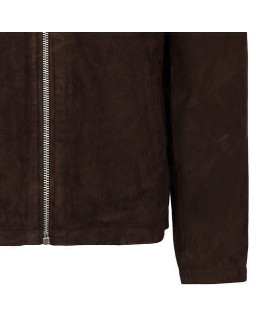 Schott Nyc Black Suede Zip Jacket for men