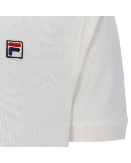Fila White Achille Heritage Tape Polo for men