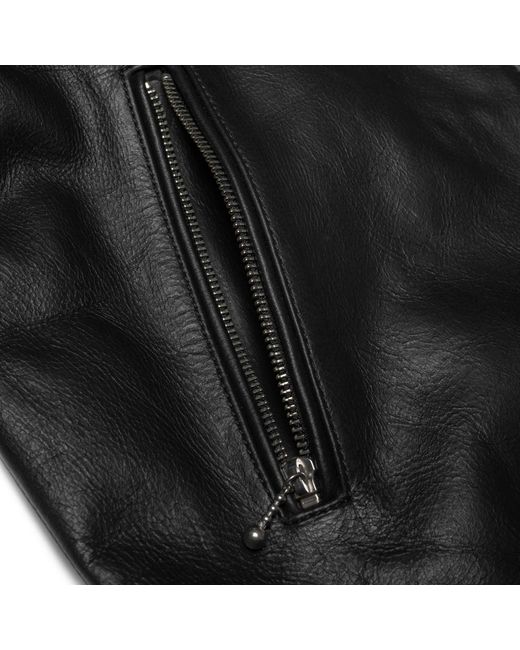 Nudie Jeans Black Eddy Rider Leather Jacket for men