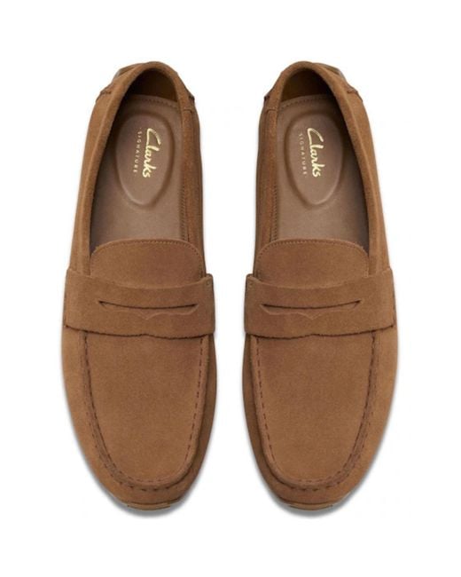 Clarks Brown Corsley Bar Loafers for men