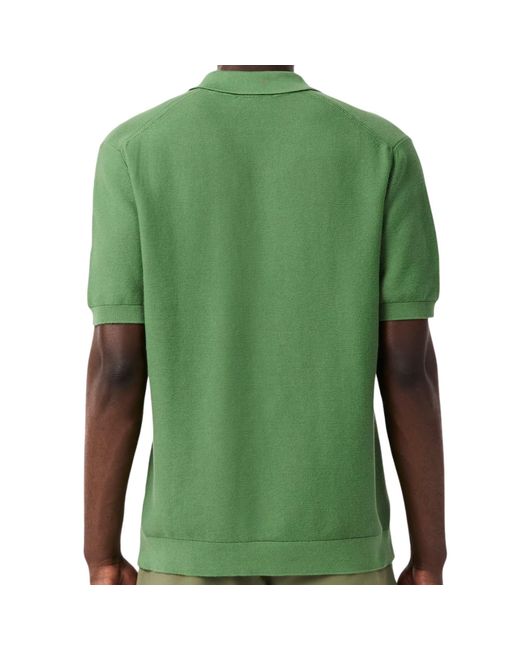 Lacoste Green Knitted Polo Shirt for men