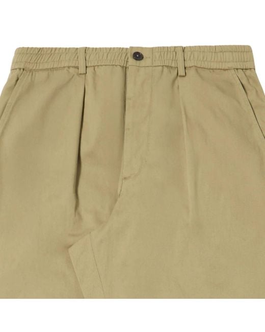 Universal Works Green Twill Pleated Track Pant for men