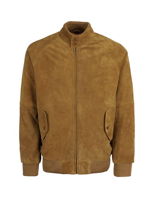 real hoxton Brown Suede Harrington Jacket for men