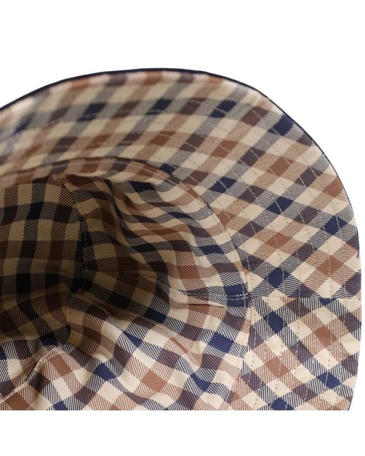 Aquascutum Blue Reversible Cotton Bucket Hat for men