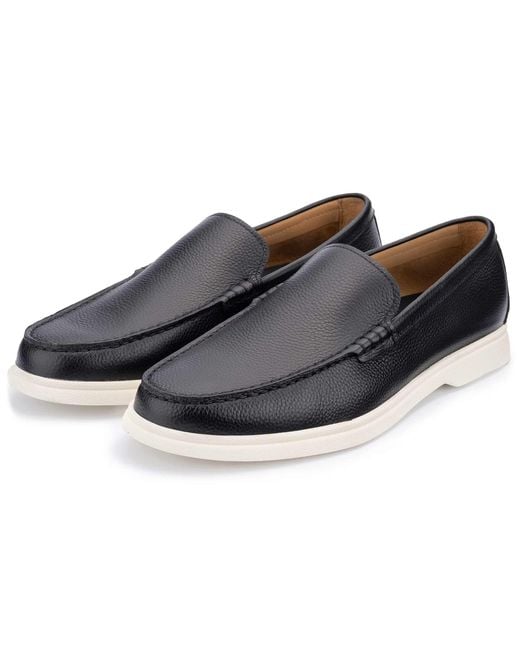 John White Blue Ethan Plain Tumbled Grain Loafer for men