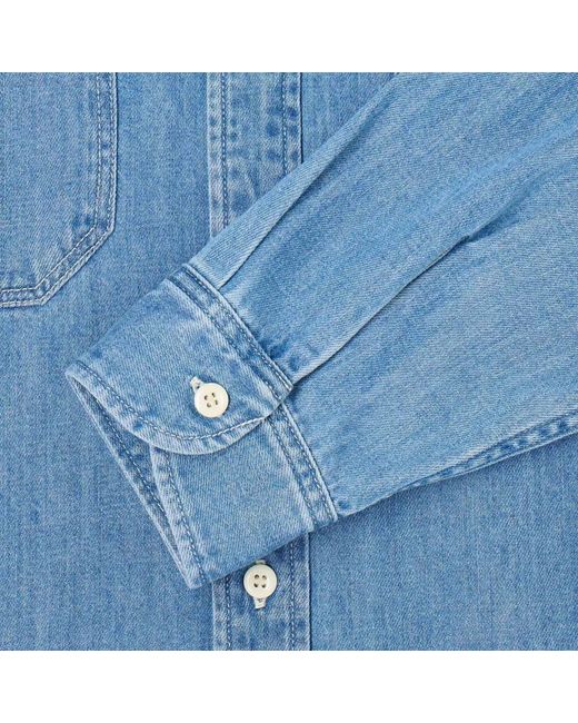 Edwin Blue Denim Work Shirt for men