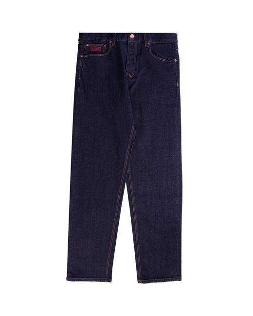 C17 Jeans Blue Preshrunk Regular Tapered Fit Red Selvedge Jeans for men