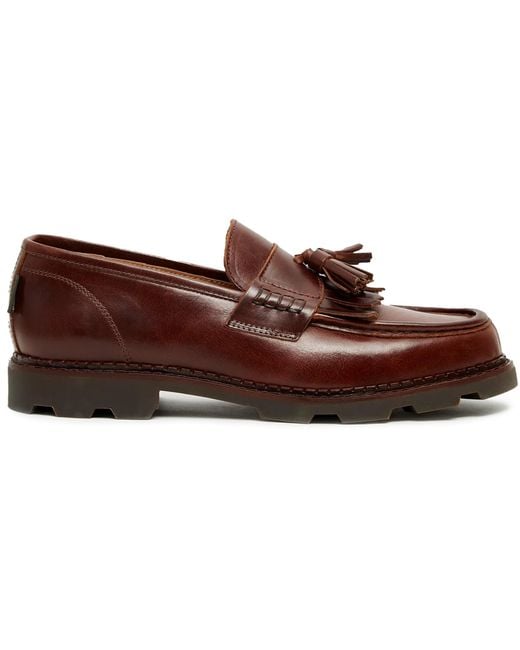 Pompeii3 Brown Modena Leather Tassel Loafers for men