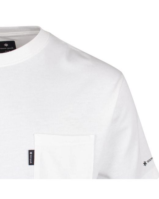 Snow Peak White Pocket T-Shirt for men