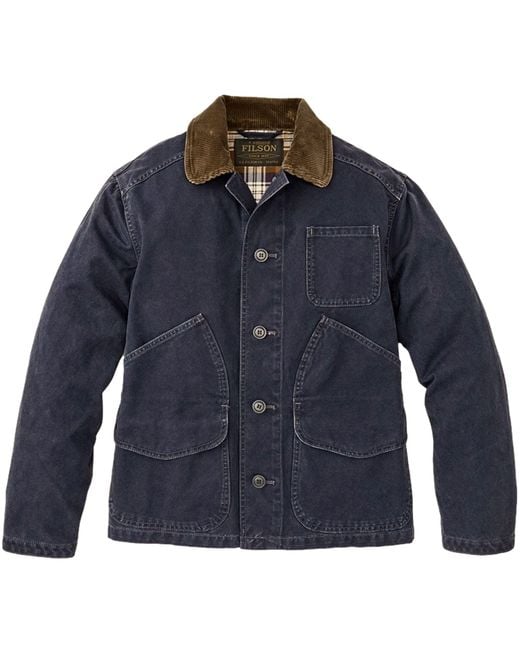 Filson Blue Canvas Outfitter Jacket for men