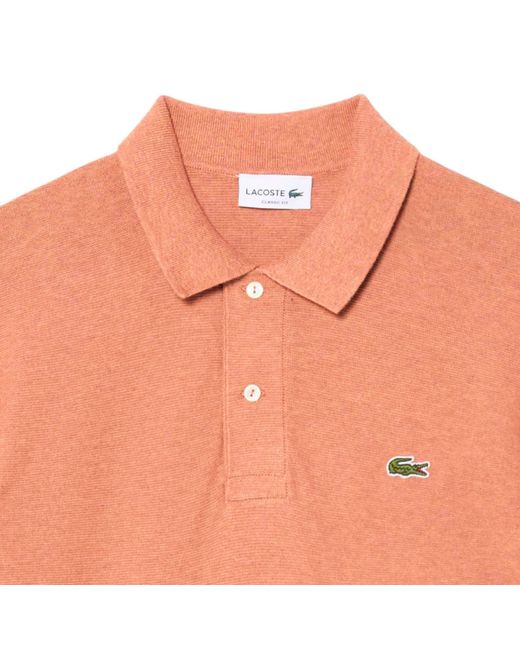 Lacoste Orange Knitted Polo Shirt for men