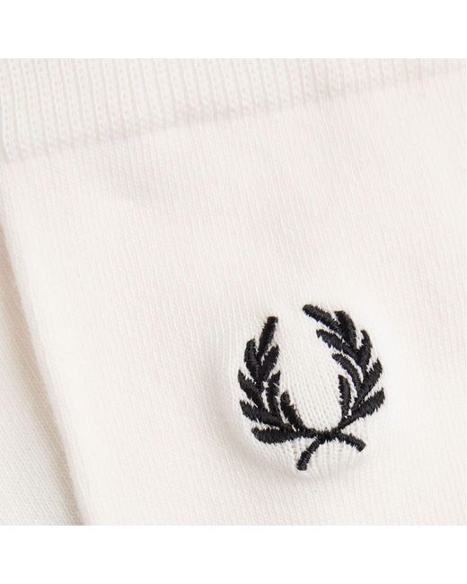 Fred Perry White Classic Laurel Wreath Sock for men