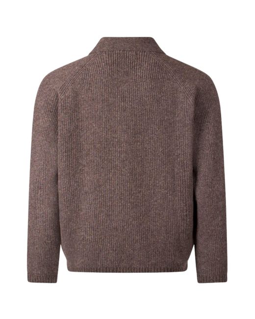 Universal Works Brown Zip Caridgan Eco Wool for men