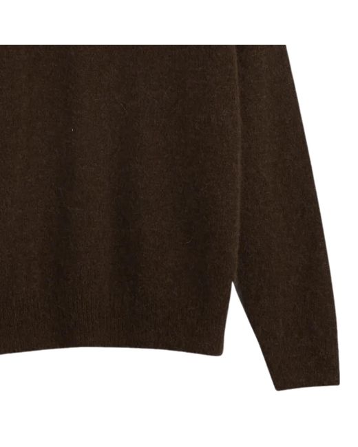Universal Works Brown Lyon Crew Alpaca Knit for men