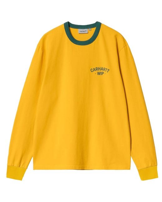 Carhartt Yellow Long Sleeve 89 Ringer T-Shirt for men