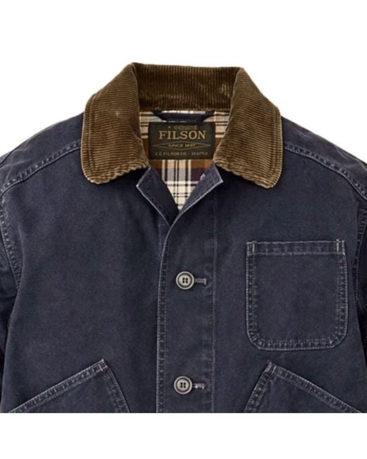 Filson Blue Canvas Outfitter Jacket for men