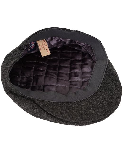 Dents Black Abraham Moon Flat Cap for men