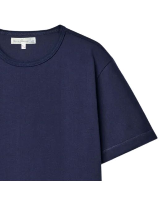 Merz B. Schwanen Blue 2M15 Mid-Century Machine Refined Fit T-Shirt for men