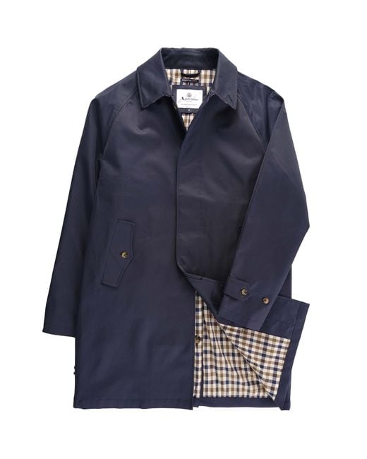 Aquascutum Blue Archival Mac Coat for men