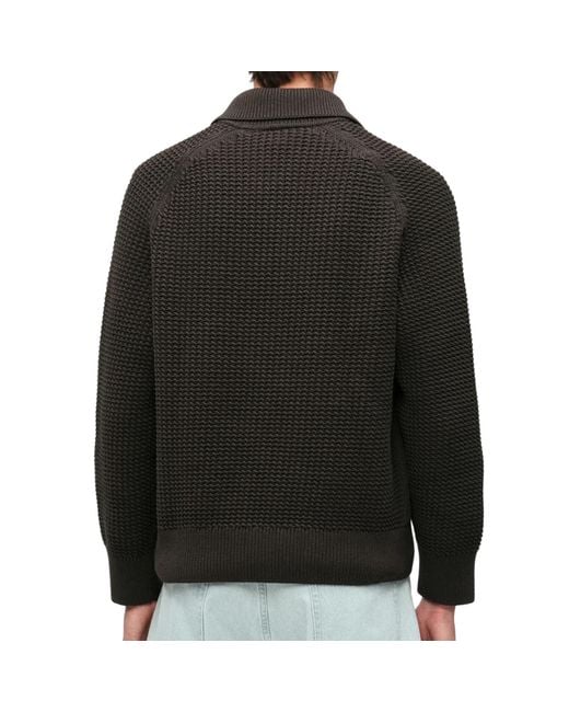 Lacoste Black Chunky Knit Cardigan for men