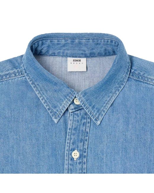Edwin Blue Denim Work Shirt for men