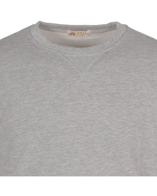 real hoxton Gray Loopback Cotton Sweatshirt for men