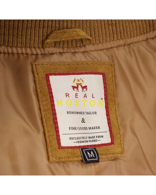 real hoxton Brown Suede Bomber Jacket for men