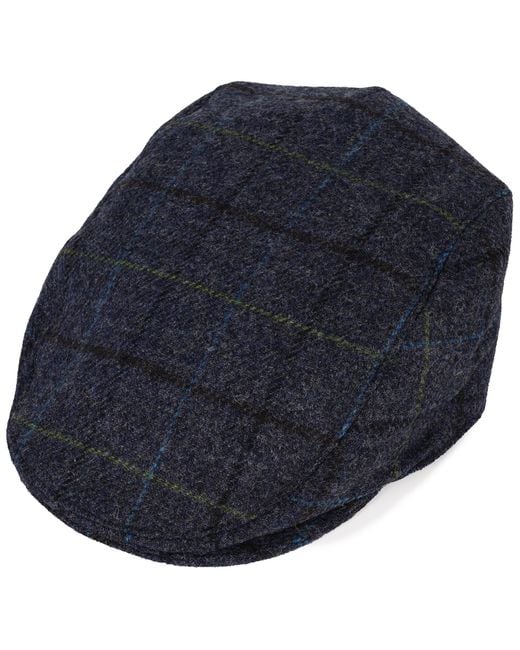 Dents Blue Moon Tweed Flat Cap for men