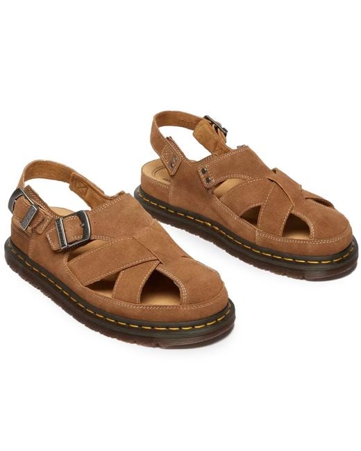 Dr. Martens Brown Dr Martens Archive Fisherman Suede Sandals for men