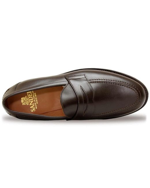 Sanders Black Aldwych Penny Loafers for men