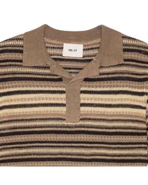NN07 Natural Noam Linen Polo for men