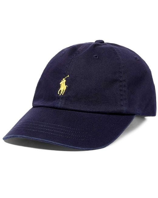 Polo Ralph Lauren Blue Cotton Chino Baseball Cap for men