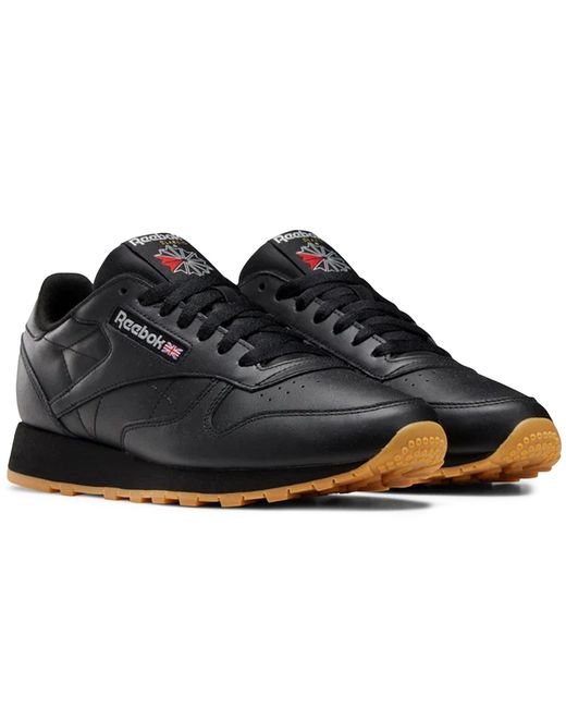 Reebok Black Classic Leather Sneakers for men