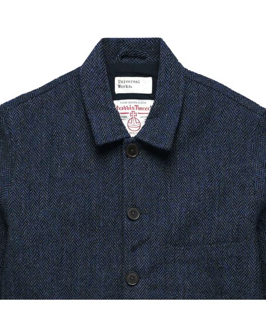 Universal Works Blue Harris Tweed Og Bakers Jacket for men
