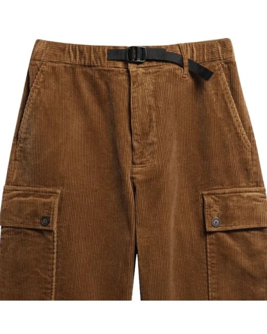 Barbour Brown Leonard Oversized Cord Cargo Trousers for men