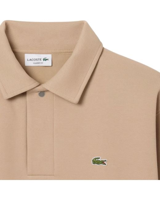 Lacoste Natural Polo Collar Piqué Sweatshirt for men