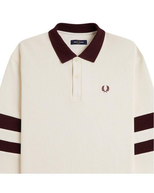 Fred Perry White Tipped Collared Sweatshirt for men