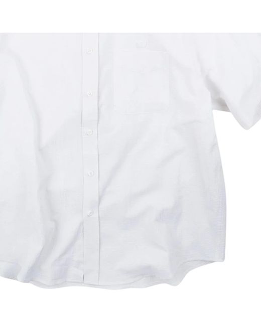 FRIZMWORKS White Og Dobby Weave Seersucker Half Shirt for men