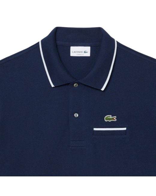 Lacoste Blue Classic Fit Pocket Accent Polo Shirt for men