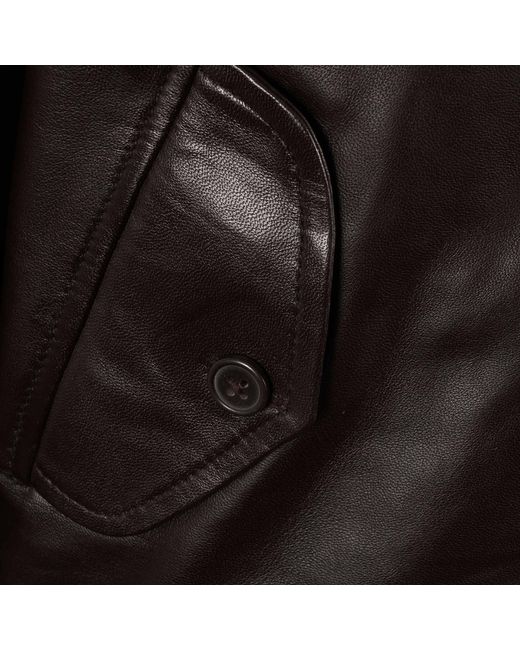 real hoxton Black Leather Harrington Jacket for men